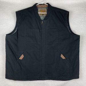 Venado Vest Mens Size 5XL Black Concealed Carry Canvas Quilt Lined Outdoors Work